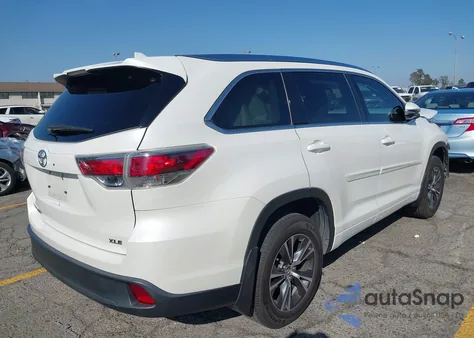 2016 Toyota Highlander Xle V6 from USA, damaged, VIN 5TDKKRFH8GS505912